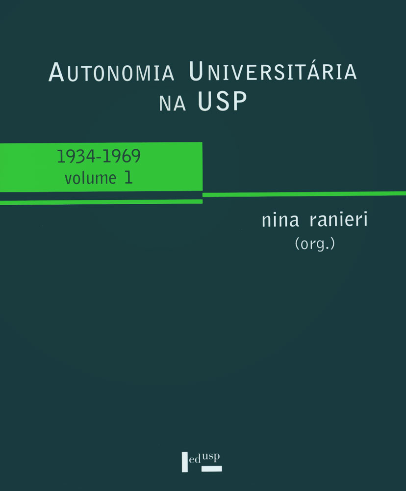 Capa de Autonomia Universitária na USP - Volume 1