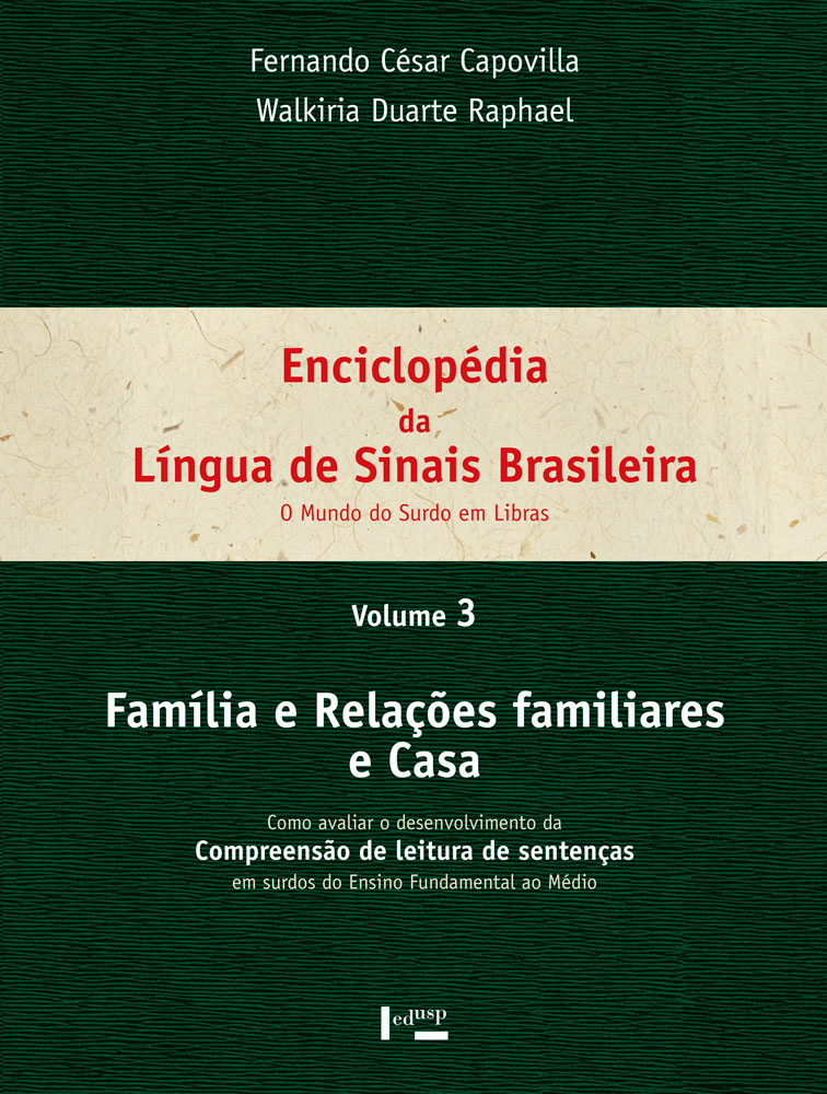 Capa de volume 3 de Enciclopédia da Língua de Sinais Brasileira