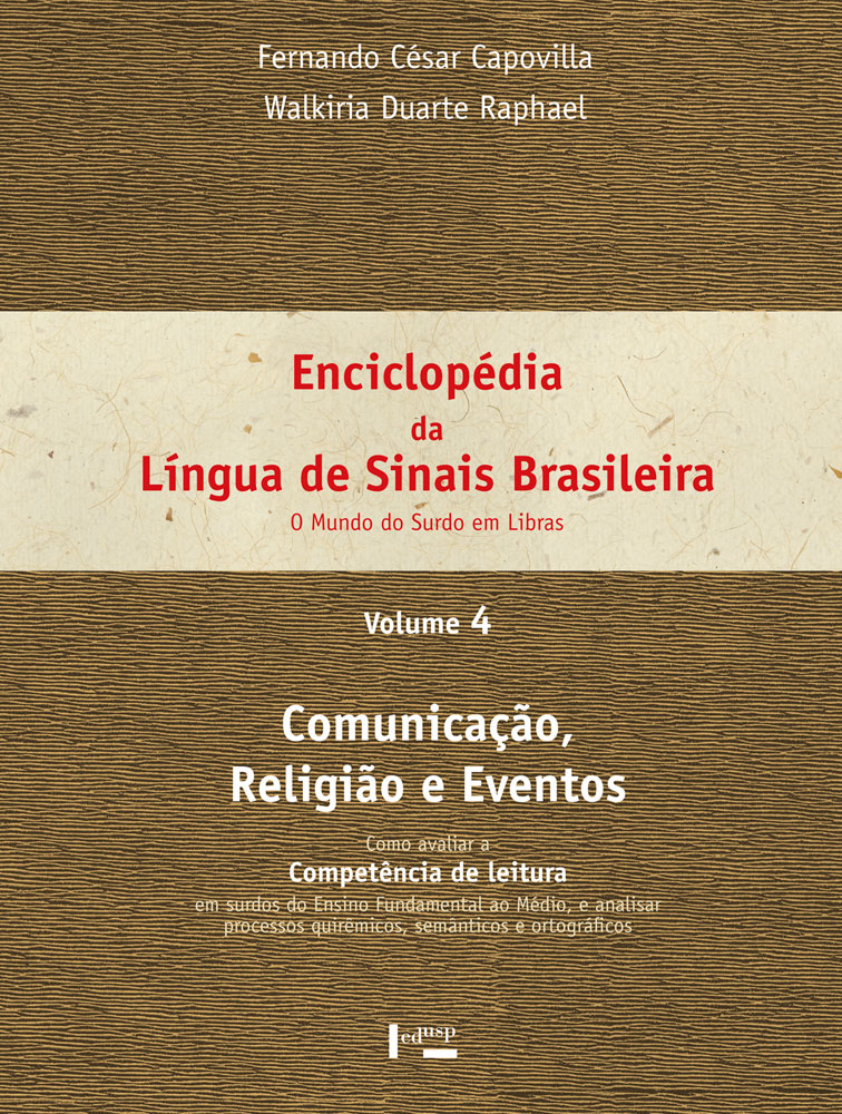 Capa de volume 4 de Enciclopédia da Língua de Sinais Brasileira