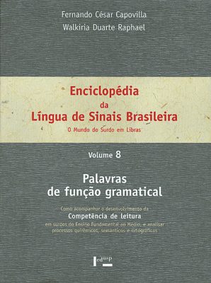 Capa de volume 8 de Enciclopédia da Língua de Sinais Brasileira