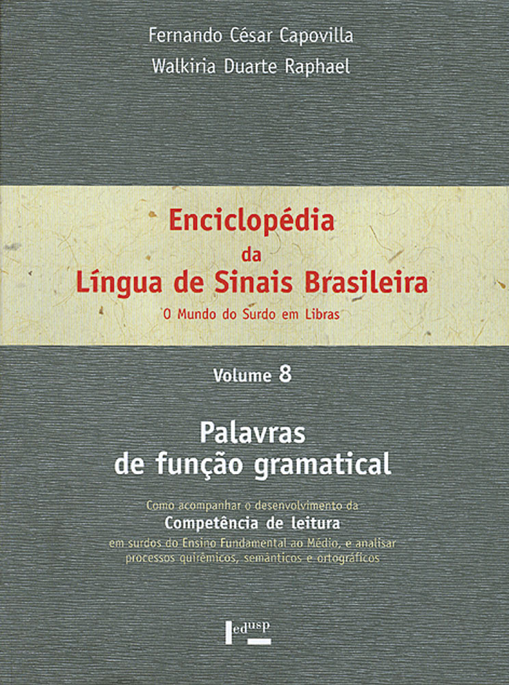 Capa de volume 8 de Enciclopédia da Língua de Sinais Brasileira