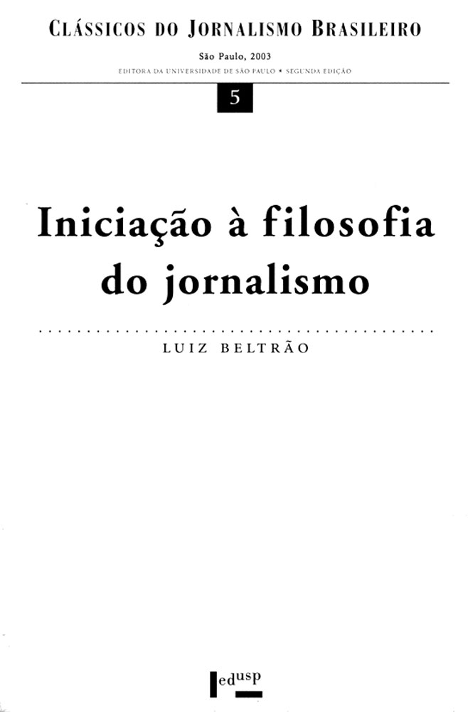 Capa de Iniciação à Filosofia do Jornalismo