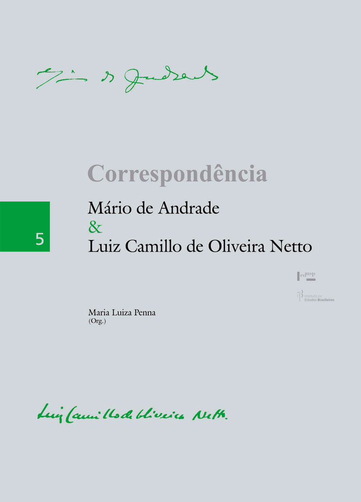 Capa de Correspondência Mário de Andrade & Luiz Camillo de Oliveira Netto